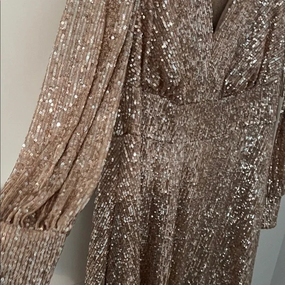 Emerald Sundae Rose Gold Sequin Dress - Picture 5 of 6